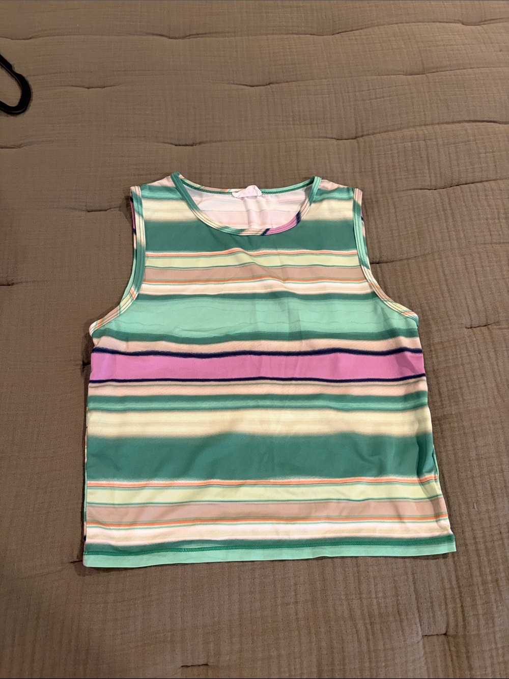 Cotton On Striped Crop Tank in Mint, Lavender, Cream